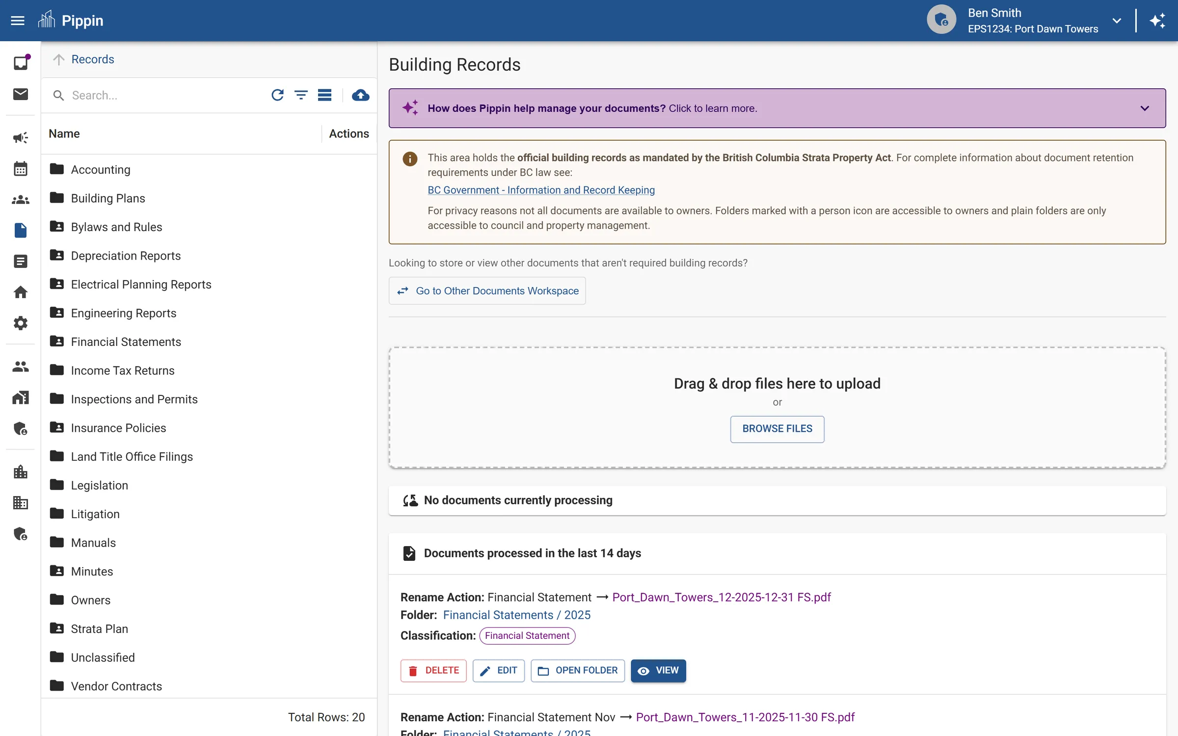 Auto-classified document library