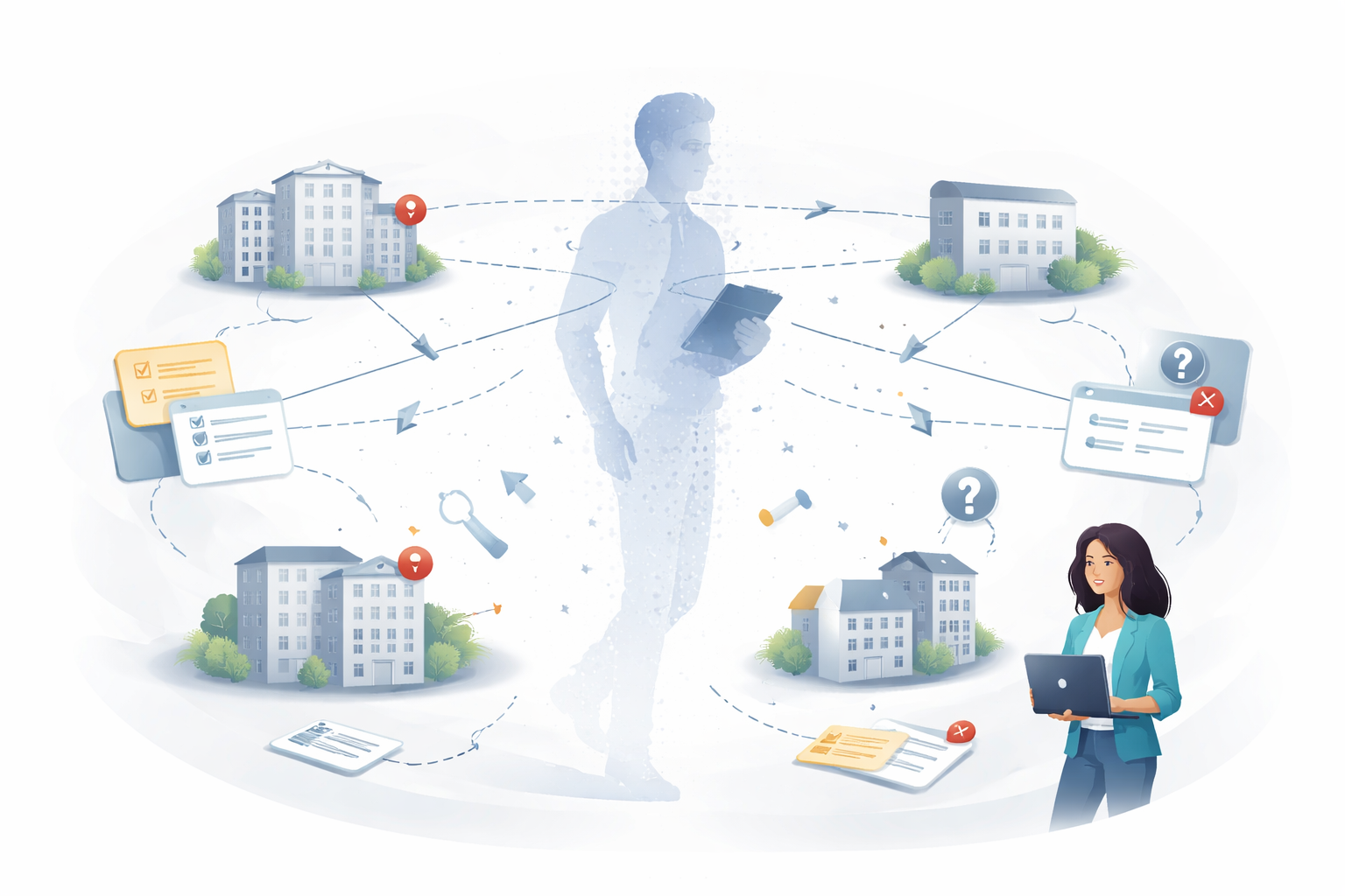 Manager departure with 12 buildings to reassign